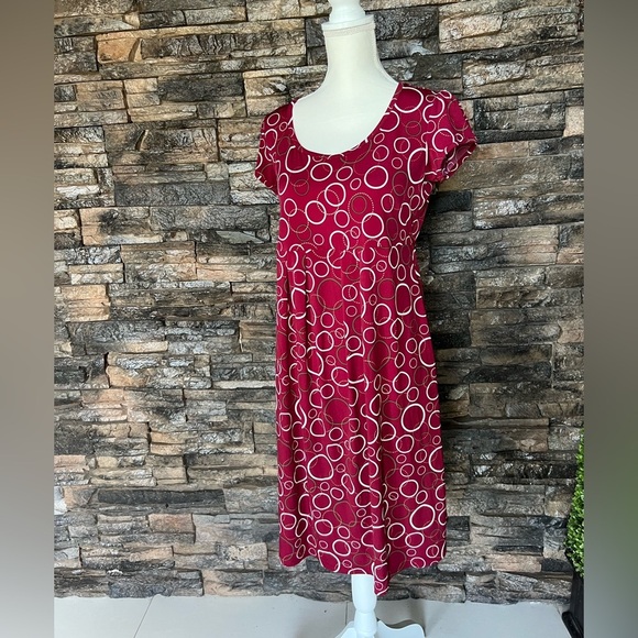Motherhood Maternity Red Casual Midi Dress with Scoop - Picture 2 of 6
